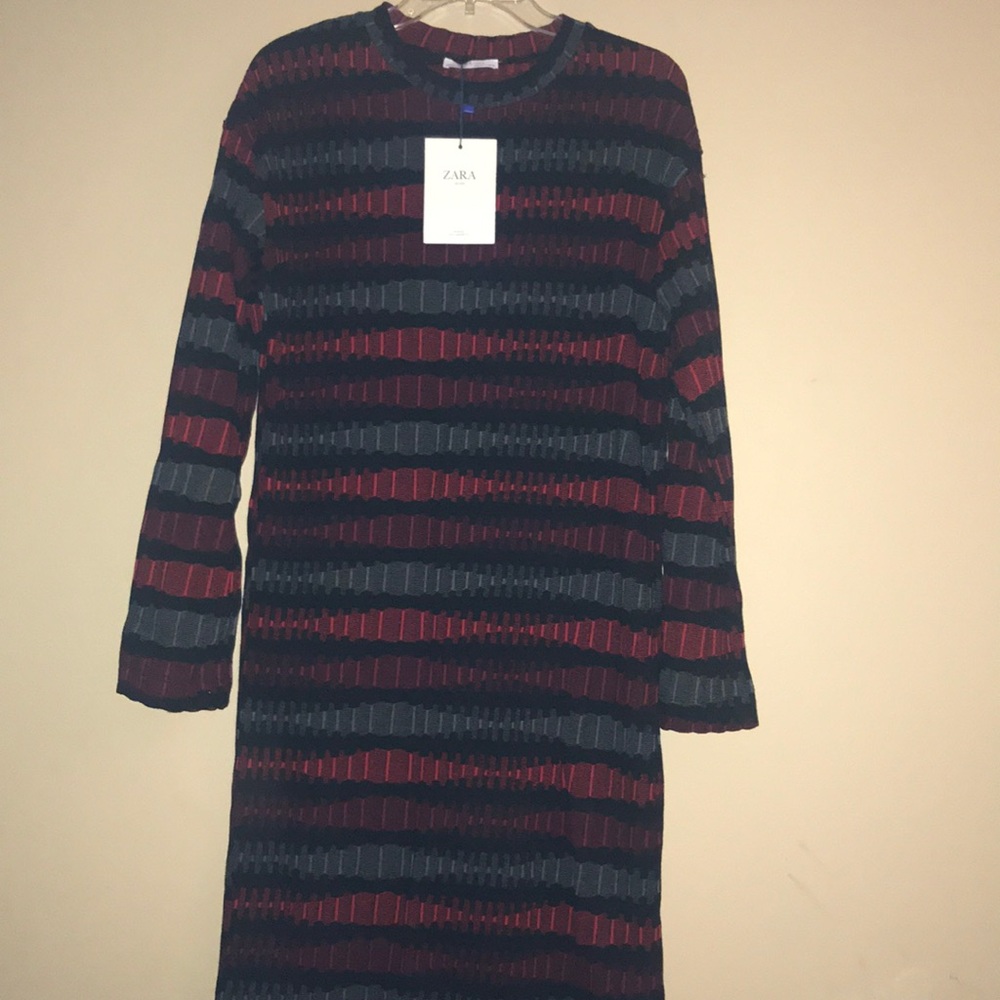 Zara Multicolored Jacquard Dress - Picture 8 of 8